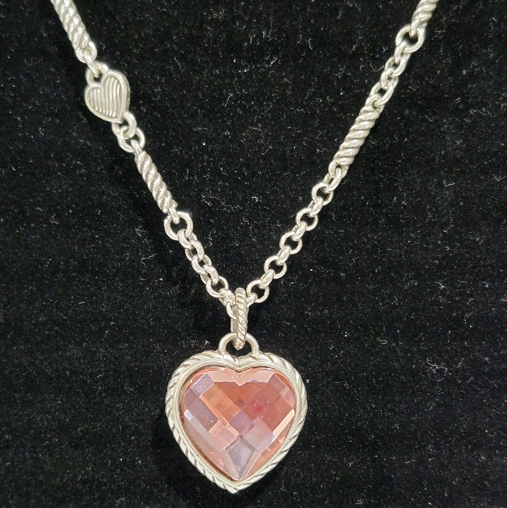 Brighton Newton Pink Reversible Heart Necklace 45$